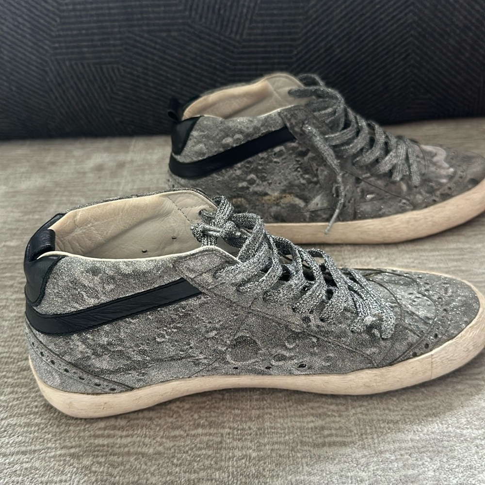 Golden Goose Glitter coated fabric high top sneakers